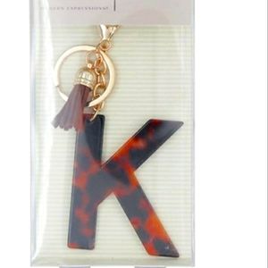 NIB KEYCHAIN MONOGRAM LETTER  "K" KEYCHIN OR BAG CHARM